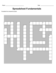 Spreadsheet Crossword Puzzle