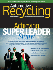 November / December 2011 - Automotive Recyclers Association