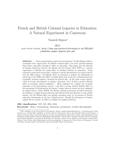 French and British Colonial Legacies in Education: A Natural