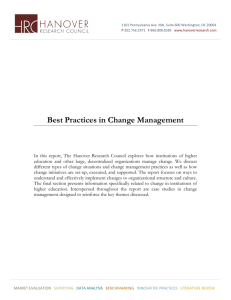 Best Practices in Change Management