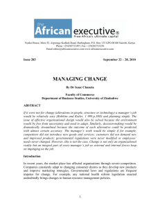 MANAGING CHANGE - The African Executive