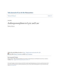 Anthropomorphism in Lyric and Law