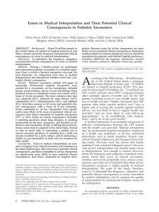 Errors in Medical Interpretation and Their Potential Clinical