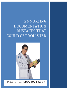 24 Nursing documentation Mistakes that could get you sued