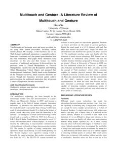 Multitouch and Gesture: A Literature Review of Multitouch and Gesture