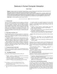 Gestures in Human-Computer-Interaction