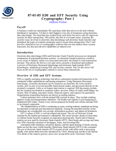 EDI and EFT Security Using Cryptography: Part 1