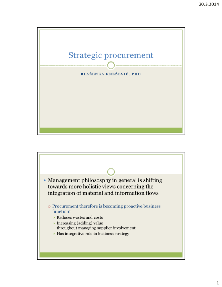 Strategic Procurement And Supply Chain Management Pdf