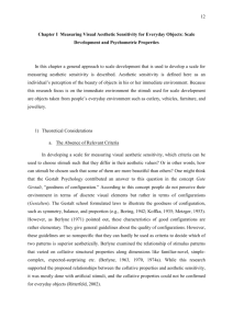 12 Chapter I Measuring Visual Aesthetic Sensitivity for Everyday