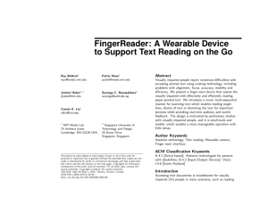 FingerReader: A Wearable Device to Support Text Reading on the Go