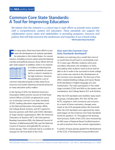 Common Core State Standards: A Tool for Improving Education