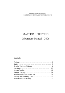 MATERIAL TESTING Laboratory Manual