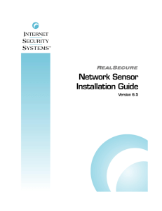 RealSecure Network Sensor Installation Guide Version 6.5