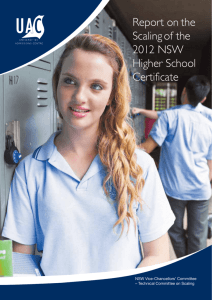 Report on the Scaling of the 2012 NSW Higher School Certificate