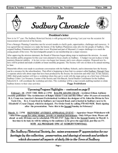 Winter 2008 - Sudbury Historical Society