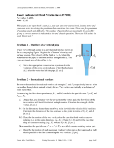 Exam Advanced Fluid Mechanics (357001)