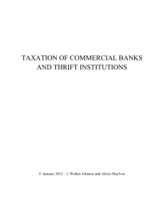 taxation of commercial banks and thrift institutions