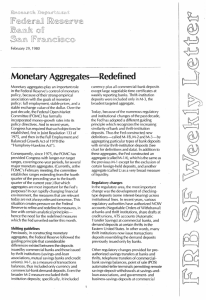 Monetary Aggregates-Redefined - Federal Reserve Bank of San