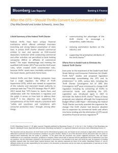 After the OTS—Should Thrifts Convert to Commercial Banks?