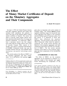 The Effect of Money Market Certificates of Deposit on the Monetary