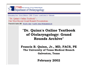Dr. Quinn's Online Textbook of Otolaryngology: Grand Rounds Archive