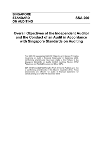 SSA 200 Overall Objectives of the Independent Auditor and the