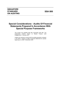 SSA 800 Special Considerations—Audits Of Financial