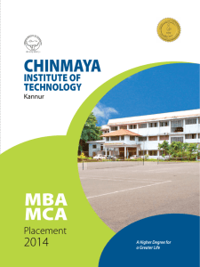 MBA MCA - Chinmaya Institute of Technology