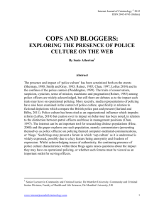 Cops and Bloggers: Exploring the presence of police culture on the