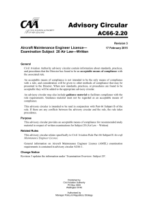 AC66-2.20 Aircraft Maintenacne Engineer Licence