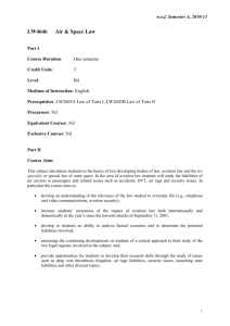 LW4646 Air & Space Law - City University of Hong Kong