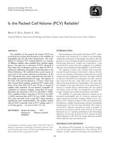 Is the Packed Cell Volume (PCV) Reliable?