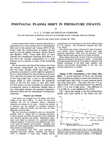 postnatal plasma shift in premature infants