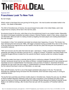 The Real Deal - Franchises Look To New York