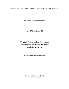 TCRP Synthesis 32: Transit Advertising Revenue: Traditional and