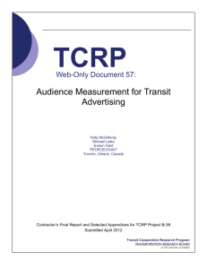 Audience Measurement for Transit Advertising