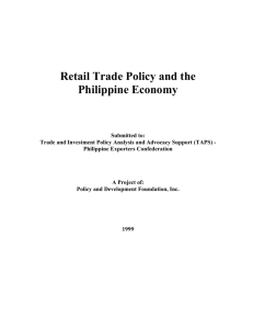 Retail Trade Policy and the Philippine Economy