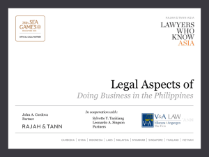 Legal Aspects of Doing Business in the Philippines