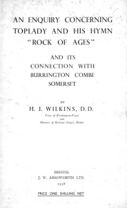 an enquiry concerning toplady and his hymn "rock of ages"