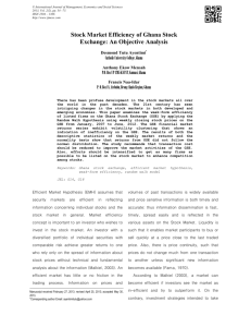 Stock Market Efficiency of Ghana Stock Exchange