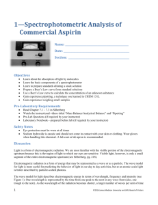 1—Spectrophotometric Analysis of Commercial Aspirin