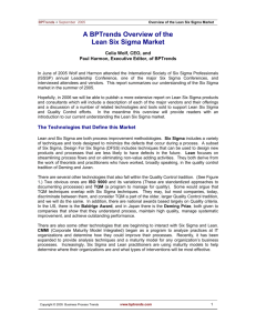 A BPTrends Overview of the Lean Six Sigma Market