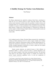 A Stability Strategy for Nuclear Arms Reductions
