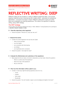 REFLECTIVE WRITING: DIEP