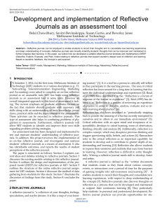 Development and implementation of Reflective Journals as an