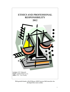 ETHICS AND PROFESSIONAL RESPONSIBILITY 2012