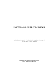 Professional Conduct Handbook: September 2012