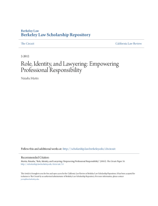 Role, Identity, and Lawyering: Empowering Professional