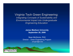 Virginia Tech Green Engineering - Virginia Sustainable Building