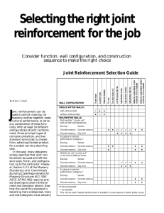 Selecting the Right Joint Reinforcement for the Job